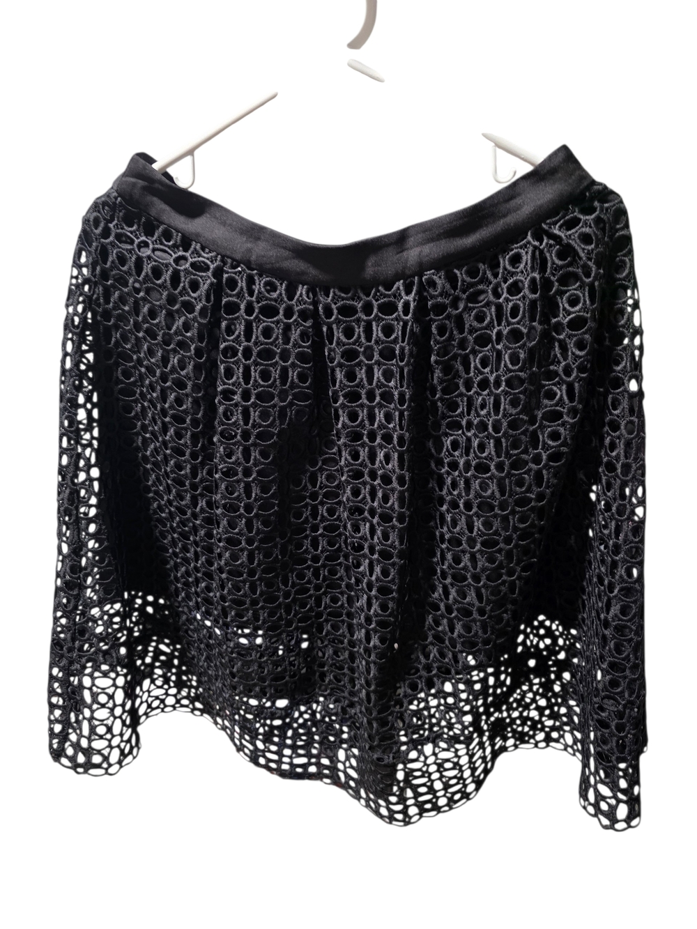 Women's Piace Black Lace Midi Skirt Size M